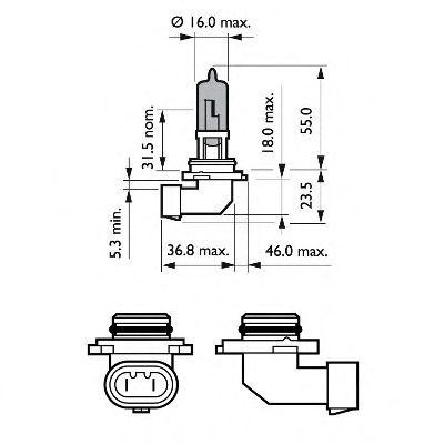 PHILIPS - 9005WHVB1 - Лампа накаливания, фара дальнего света (Освещение)