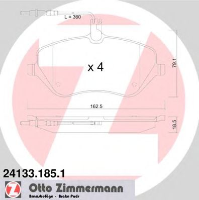 ZIMMERMANN - 24133.185.1 - Комплект тормозных колодок, дисковый тормоз (Тормозная система)