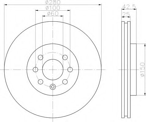 HELLA - 8DD 355 110-251 - Тормозной диск (Тормозная система)