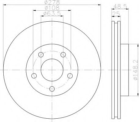 HELLA - 8DD 355 112-171 - Тормозной диск (Тормозная система)