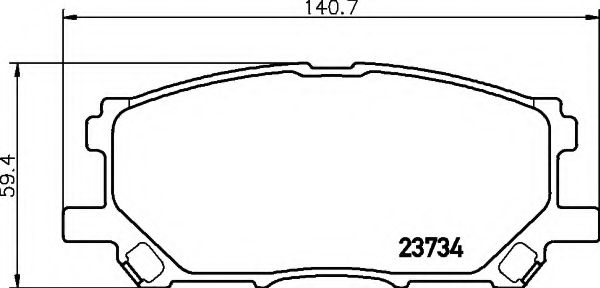 HELLA - 8DB 355 010-071 - Комплект тормозных колодок, дисковый тормоз (Тормозная система)