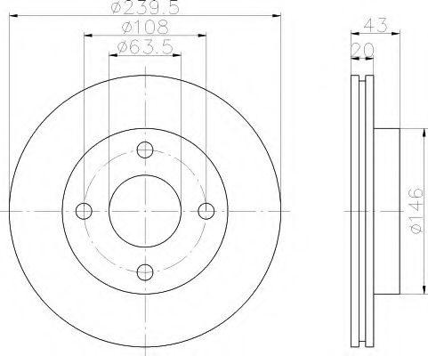 HELLA - 8DD 355 102-231 - Тормозной диск (Тормозная система)