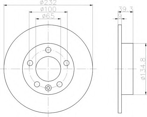 HELLA - 8DD 355 105-411 - Тормозной диск (Тормозная система)