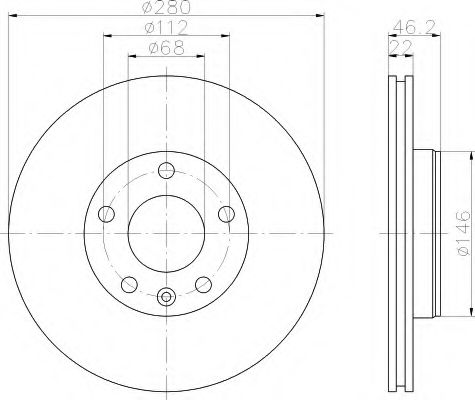 HELLA - 8DD 355 105-521 - Тормозной диск (Тормозная система)