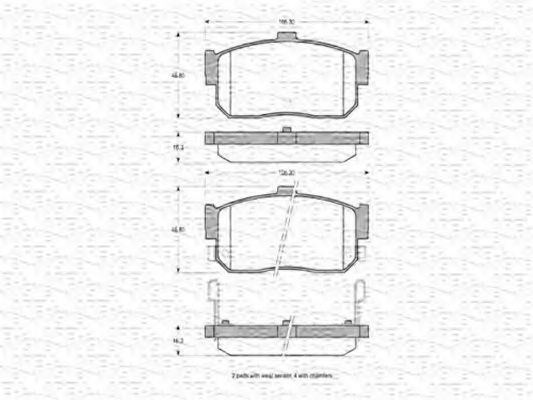 MAGNETI MARELLI - 363702160786 - Комплект тормозных колодок, дисковый тормоз (Тормозная система)