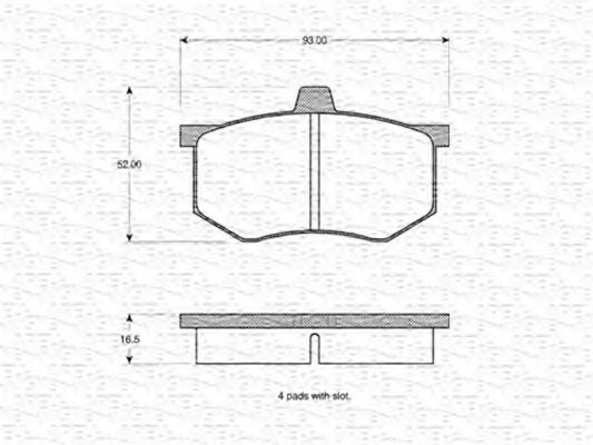 MAGNETI MARELLI - 363702160926 - Комплект тормозных колодок, дисковый тормоз (Тормозная система)