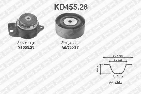 SNR - KD455.28 - Комплект ремня ГРМ (Ременный привод)