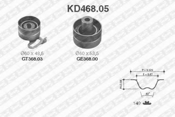 SNR - KD468.05 - Комплект ремня ГРМ (Ременный привод)