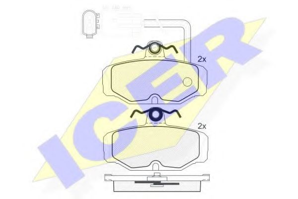 ICER - 180956 - Комплект тормозных колодок, дисковый тормоз (Тормозная система)