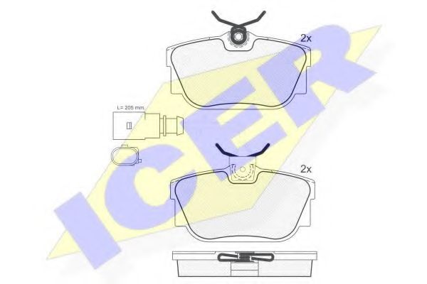 ICER - 181393 - Комплект тормозных колодок, дисковый тормоз (Тормозная система)