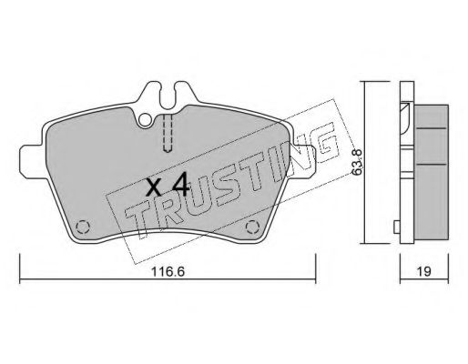 TRUSTING - 662.0 - Комплект тормозных колодок, дисковый тормоз (Тормозная система)