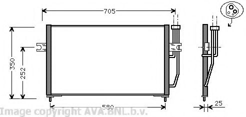 AVA QUALITY COOLING - VO5128 - Конденсатор, кондиционер (Кондиционер)