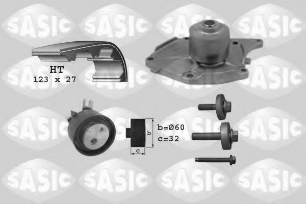 SASIC - 3904022 - Водяной насос + комплект зубчатого ремня (Охлаждение)