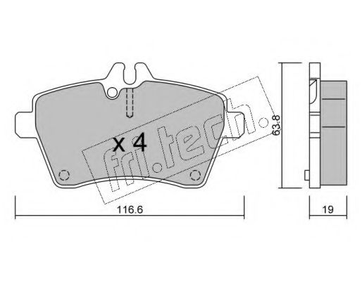 FRI.TECH. - 662.0 - Комплект тормозных колодок, дисковый тормоз (Тормозная система)