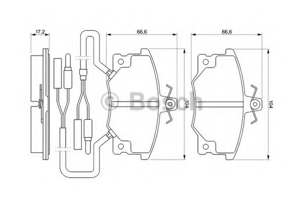 BOSCH - 0 986 424 100 - Комплект тормозных колодок, дисковый тормоз (Тормозная система)