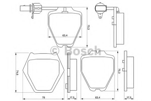 BOSCH - 0 986 424 690 - Комплект тормозных колодок, дисковый тормоз (Тормозная система)