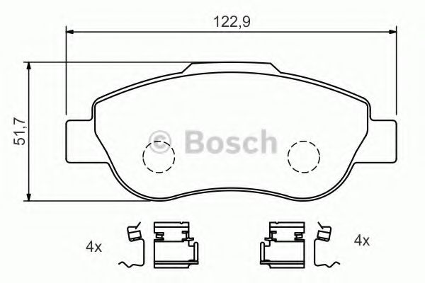 BOSCH - 0 986 424 786 - Комплект тормозных колодок, дисковый тормоз (Тормозная система)