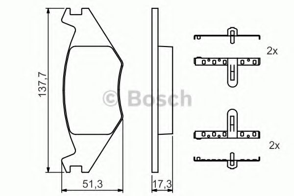 BOSCH - 0 986 468 890 - Комплект тормозных колодок, дисковый тормоз (Тормозная система)