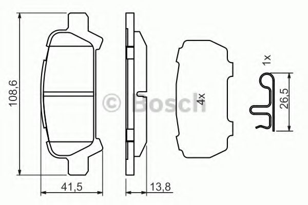 BOSCH - 0 986 494 445 - Комплект тормозных колодок, дисковый тормоз (Тормозная система)