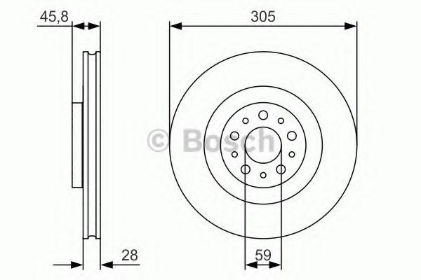 BOSCH - 0 986 479 736 - Тормозной диск (Тормозная система)