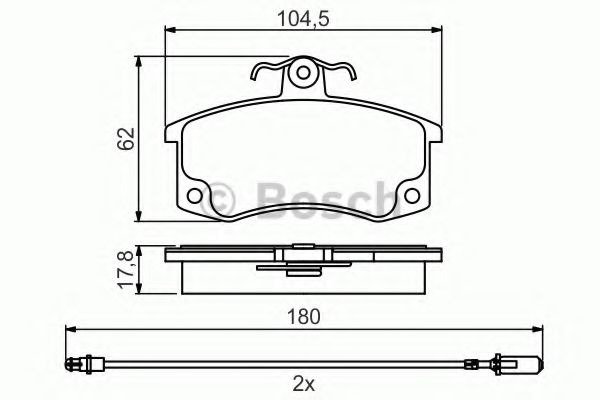 BOSCH - 0 986 495 360 - Комплект тормозных колодок, дисковый тормоз (Тормозная система)