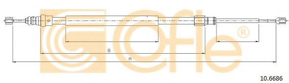 COFLE - 10.6686 - Трос, стояночная тормозная система (Тормозная система)