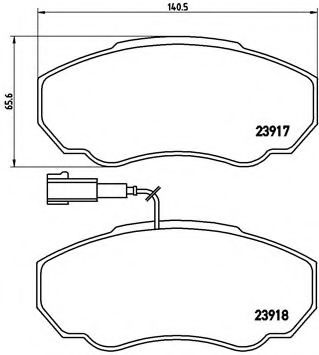 BREMBO - P 23 091 - Комплект тормозных колодок, дисковый тормоз (Тормозная система)