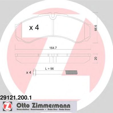 ZIMMERMANN - 29121.200.1 - Комплект тормозных колодок, дисковый тормоз (Тормозная система)