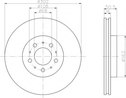 HELLA - 8DD 355 106-131 - Тормозной диск (Тормозная система)