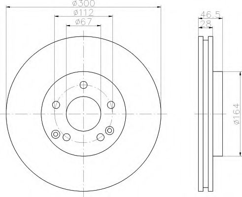 HELLA - 8DD 355 107-491 - Тормозной диск (Тормозная система)