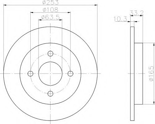 HELLA - 8DD 355 105-661 - Тормозной диск (Тормозная система)