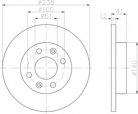 HELLA - 8DD 355 101-241 - Тормозной диск (Тормозная система)