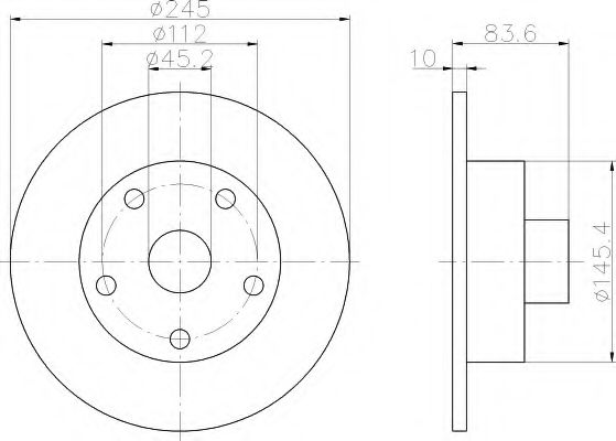 HELLA - 8DD 355 104-221 - Тормозной диск (Тормозная система)