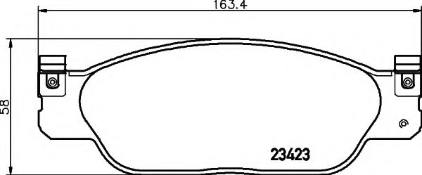 HELLA - 8DB 355 018-551 - Комплект тормозных колодок, дисковый тормоз (Тормозная система)