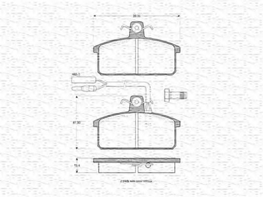 MAGNETI MARELLI - 363702160174 - Комплект тормозных колодок, дисковый тормоз (Тормозная система)