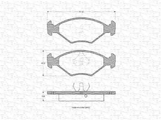 MAGNETI MARELLI - 363702160180 - Комплект тормозных колодок, дисковый тормоз (Тормозная система)