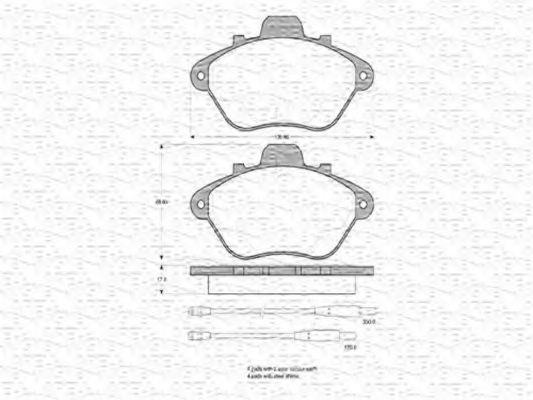 MAGNETI MARELLI - 363702160241 - Комплект тормозных колодок, дисковый тормоз (Тормозная система)