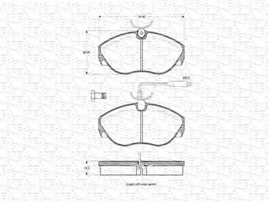 MAGNETI MARELLI - 363702160301 - Комплект тормозных колодок, дисковый тормоз (Тормозная система)