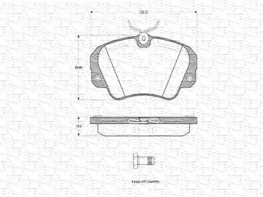 MAGNETI MARELLI - 363702160371 - Комплект тормозных колодок, дисковый тормоз (Тормозная система)