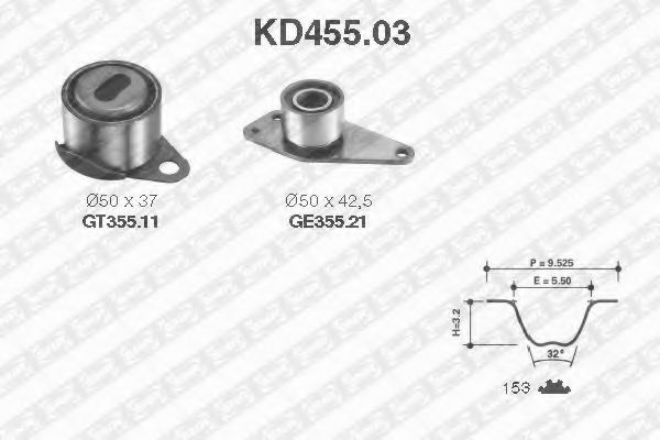 SNR - KD455.03 - Комплект ремня ГРМ (Ременный привод)