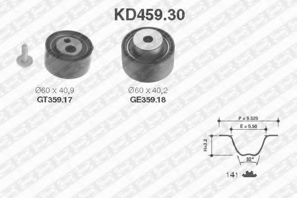 SNR - KD459.30 - Комплект ремня ГРМ (Ременный привод)