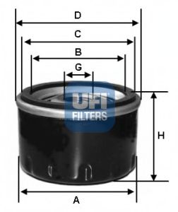 UFI - 23.168.00 - Масляный фильтр (Смазывание)