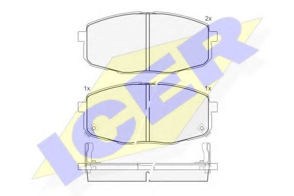 ICER - 181540 - Комплект тормозных колодок, дисковый тормоз (Тормозная система)