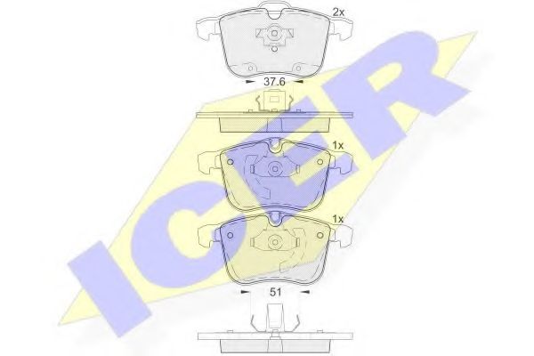 ICER - 181681 - Комплект тормозных колодок, дисковый тормоз (Тормозная система)