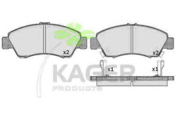 KAGER - 35-0298 - Комплект тормозных колодок, дисковый тормоз