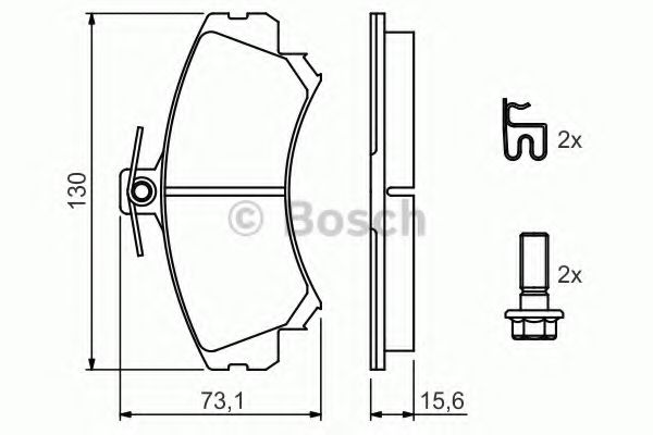 BOSCH - 0 986 424 371 - Комплект тормозных колодок, дисковый тормоз (Тормозная система)