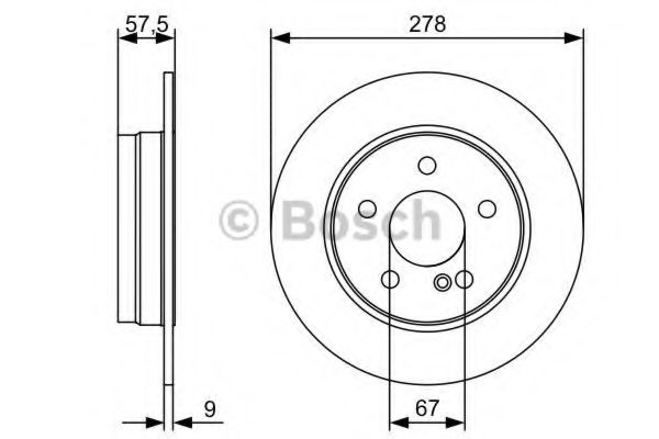 BOSCH - 0 986 479 409 - Тормозной диск (Тормозная система)