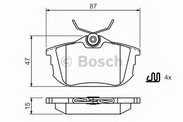 BOSCH - 0 986 494 506 - Комплект тормозных колодок, дисковый тормоз (Тормозная система)