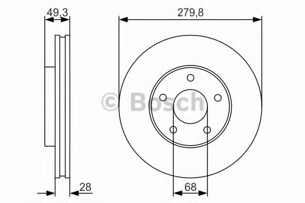 BOSCH - 0 986 479 R90 - Тормозной диск (Тормозная система)