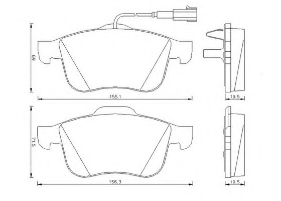 BENDIX - 573173B - Комплект тормозных колодок, дисковый тормоз